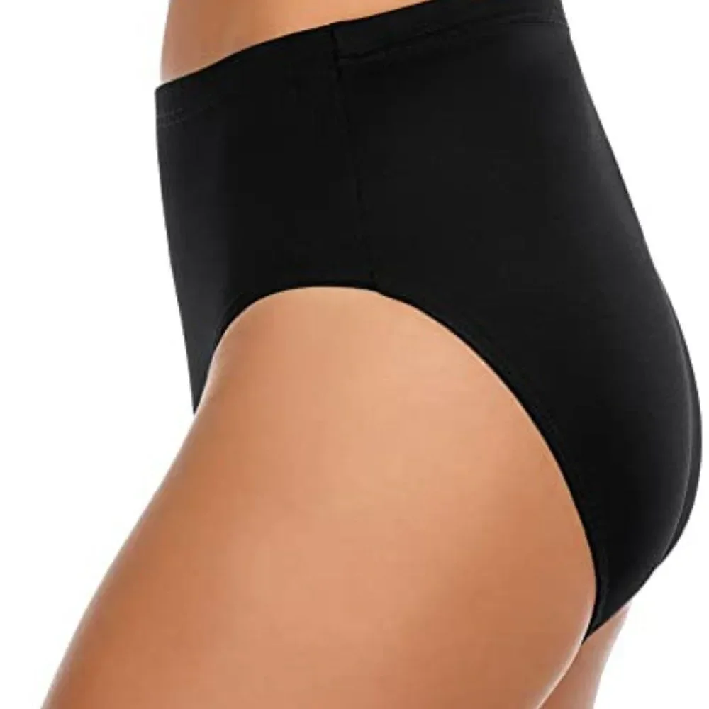 Miraclesuit Women black Basic High Waist Slimming Brief Swimsuit bottom size 14